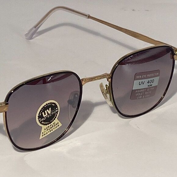 Black and Silver Metal Sunglasses Rounded Square UV400 NWT - Picture 7 of 10